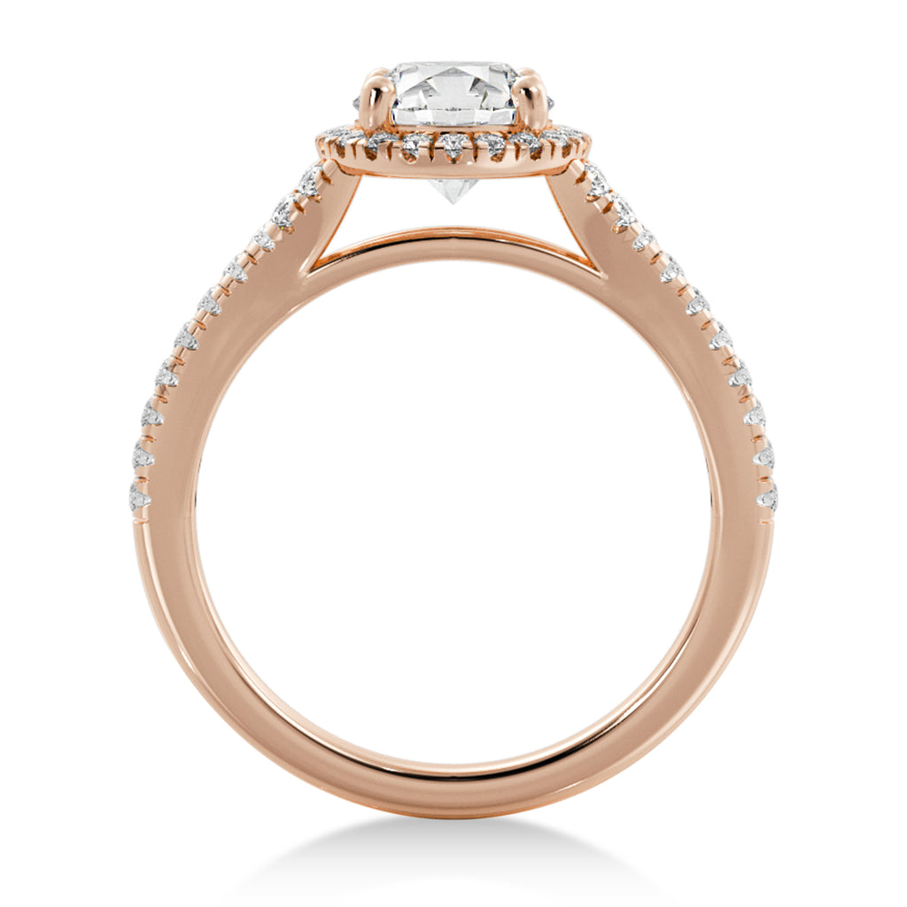 Lab Grown Diamond  Halo Engagement Ring 14k Rose Gold (0.40ct)