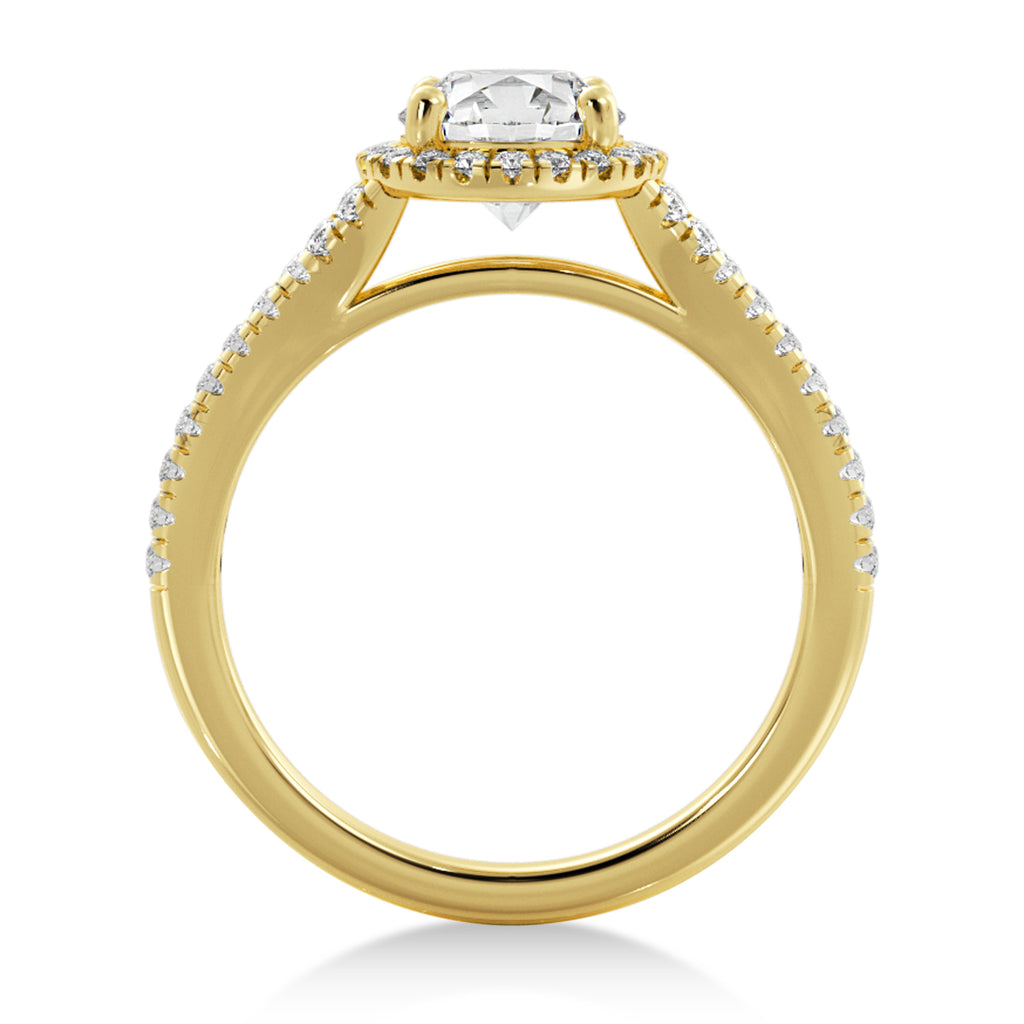 Lab Grown Diamond  Halo Engagement Ring 14k Yellow Gold (0.40ct)