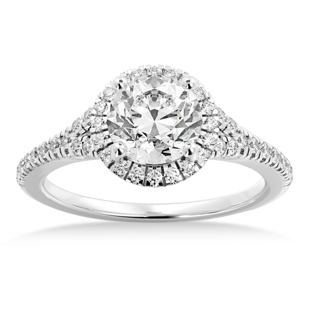 Diamond  Halo Engagement Ring Platinum (0.40ct)