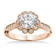 Tulip Lab Diamond Halo Engagement Ring 14k Rose Gold (0.23ct)