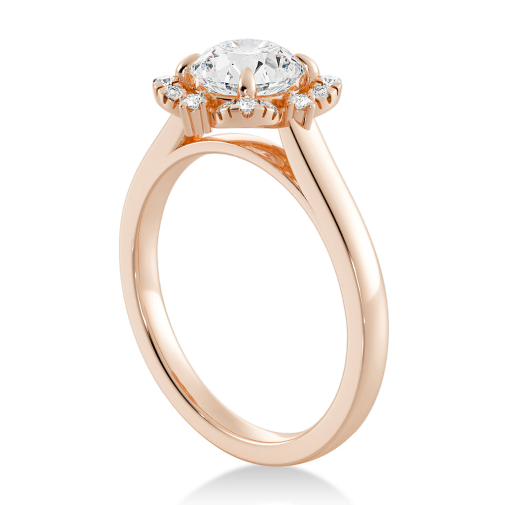 Reina Diamond Halo Engagement Ring 14k Rose Gold (0.11ct)
