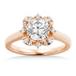 Lab Reina Diamond Halo Engagement Ring 14k Rose Gold (0.11ct)