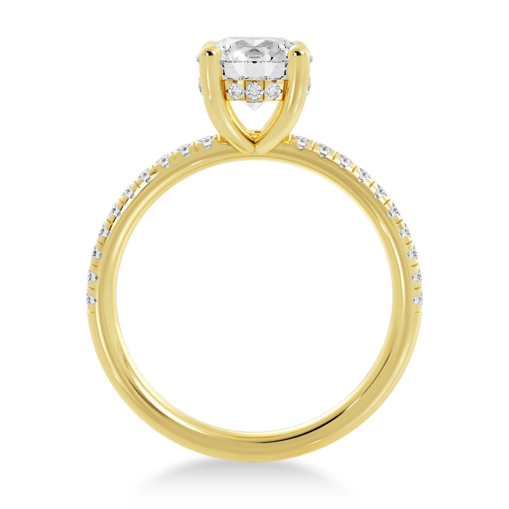 Diamond Hidden Halo Pave' Engagement Ring 14k Yellow Gold (0.26ct)