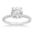 Lab Diamond Hidden Halo Pave' Engagement Ring 14k White Gold (0.26ct)