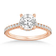 Diamond Hidden Halo CathedralEngagement Ring 14k Rose Gold (0.30ct)