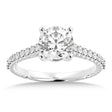 Lab Rope Diamond Accented Engagement Ring 18k White Gold (0.23ct)