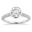 Lab Bezel Set Diamond Accented Engagement Ring 18k White Gold (0.23ct)