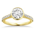 Lab Bezel Set Diamond Accented Engagement Ring 18k Yellow Gold (0.23ct)