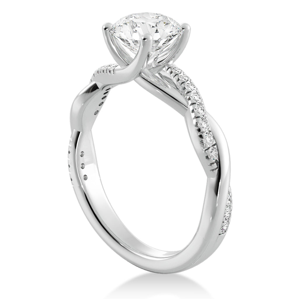 Twisted Diamond Engagement Ring14k White Gold (0.16ct)