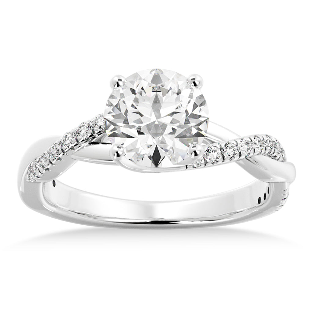Twisted Diamond Engagement Ring18k White Gold (0.16ct)