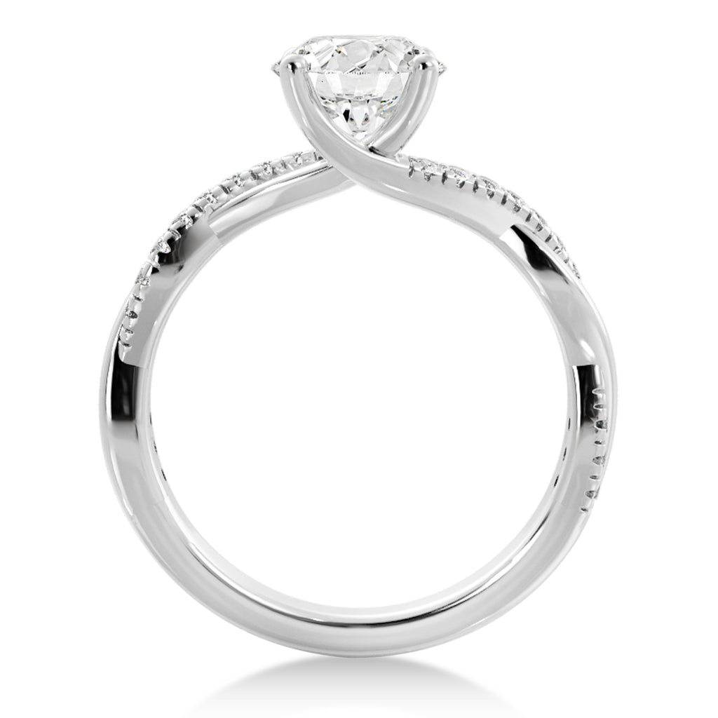 Lab Twisted Diamond Engagement Ring14k White Gold (0.16ct)