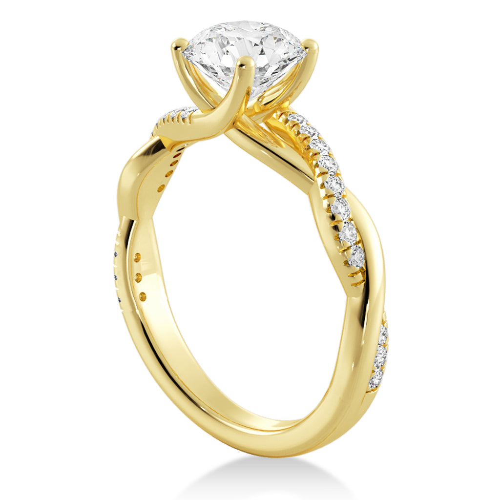 Lab Grown Twisted Diamond Engagement Ring14k Yellow Gold (0.16ct)