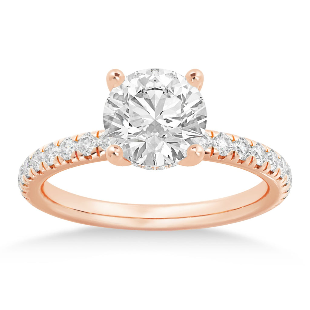Diamond Hidden Halo Engagement Ring 14k Rose Gold (0.40ct)