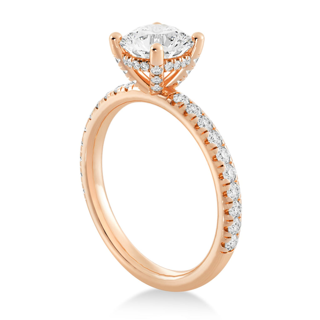 Diamond Hidden Halo Engagement Ring 14k Rose Gold (0.40ct)