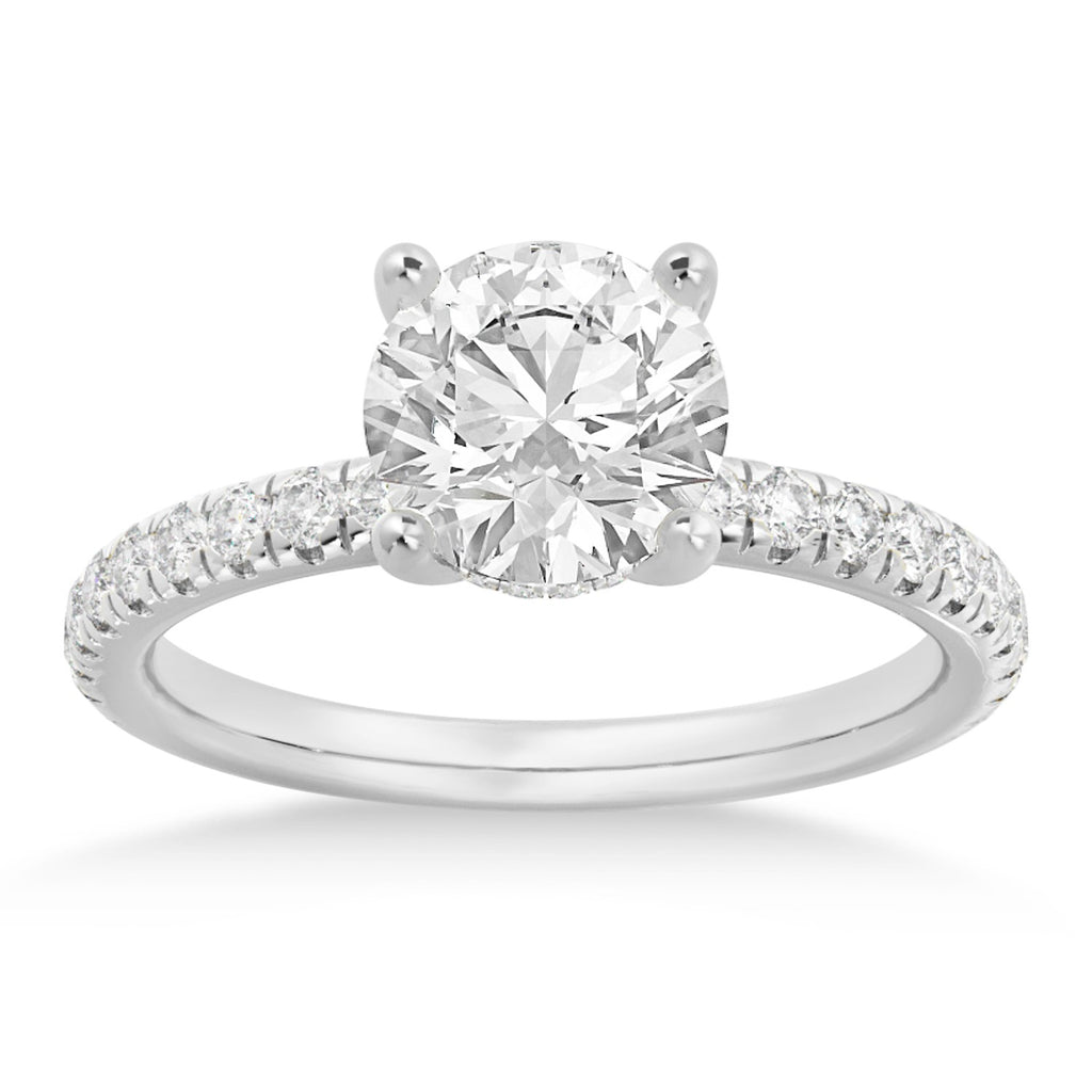 Diamond Hidden Halo Engagement Ring 18k White Gold (0.40ct)