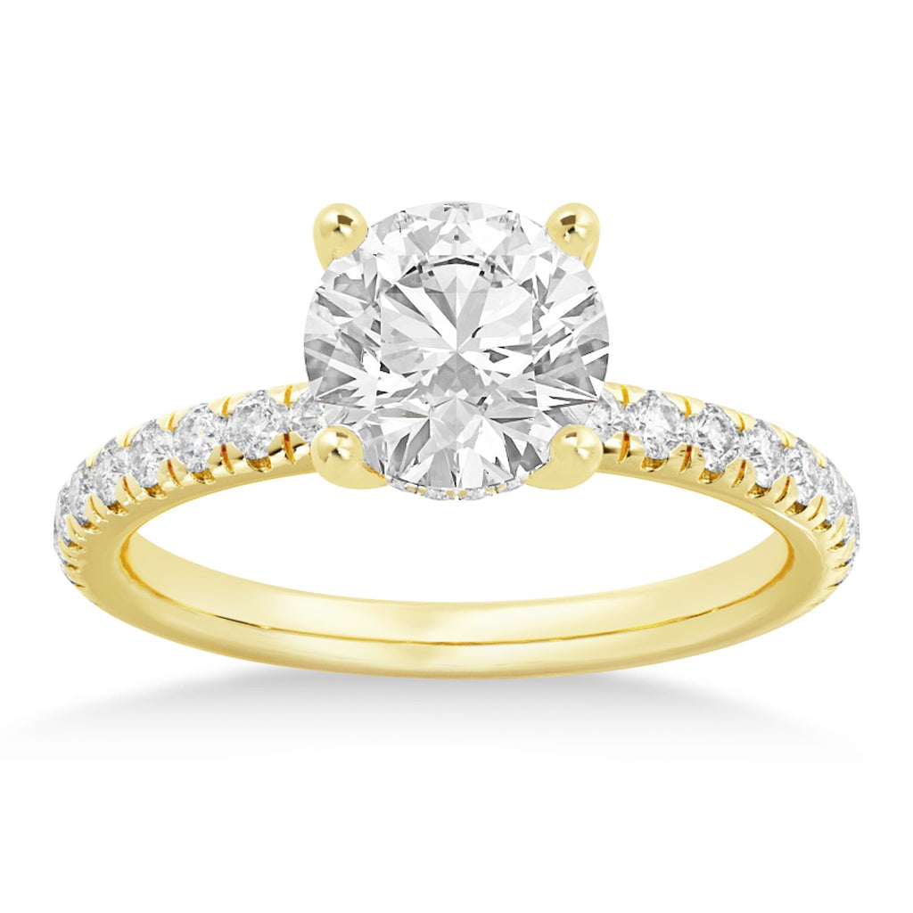 Diamond Hidden Halo Engagement Ring 18k Yellow Gold (0.40ct)