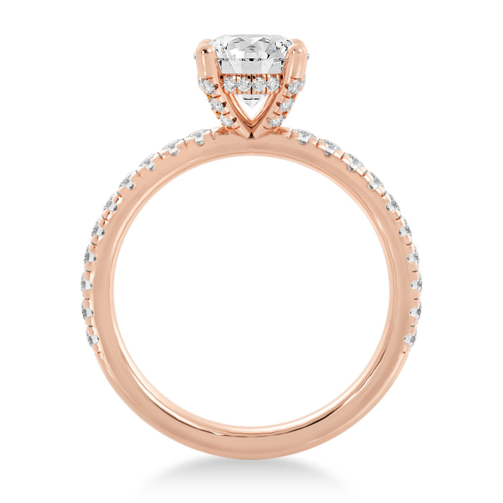 Lab Diamond Hidden Halo Engagement Ring 14k Rose Gold (0.40ct)