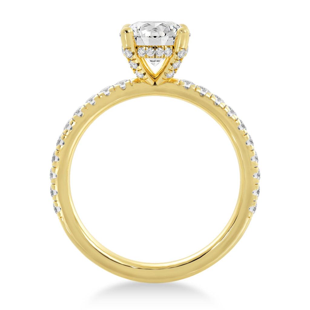 Lab Diamond Hidden Halo Engagement Ring 14k Yellow Gold (0.40ct)