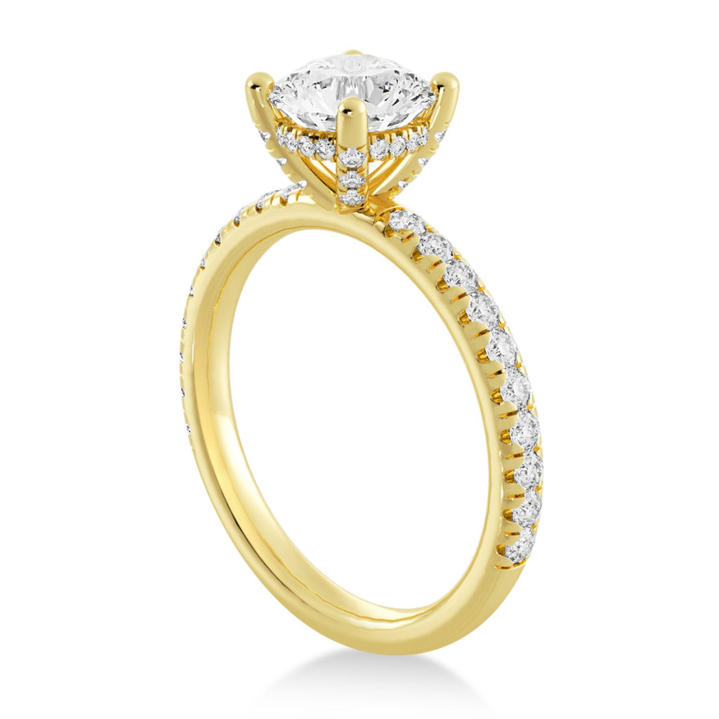 Lab Diamond Hidden Halo Engagement Ring 18k Yellow Gold (0.40ct)
