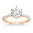 Diamond Hidden Halo 6 Prong Engagement Ring 14k Rose Gold (0.35ct)