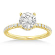 Diamond Pave' Hidden Halo Engagement Ring 18k Yellow Gold (0.33ct)
