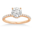 Lab Grown Diamond Pave' Hidden Halo Engagement Ring 14k Rose Gold (0.33ct)
