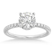 Lab Grown Diamond Pave' Hidden Halo Engagement Ring 14k White Gold (0.33ct)