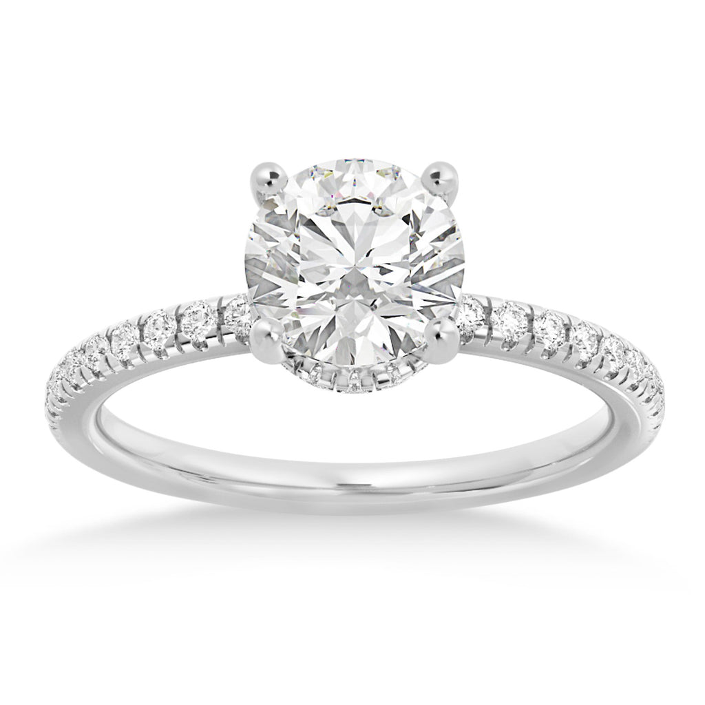 Diamond Pave' Hidden Halo Engagement Ring Platinum (0.33ct)
