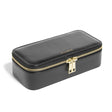 Allurez Compartment Jewelry Organizer Travel Case Storage in Black Vegan Leather