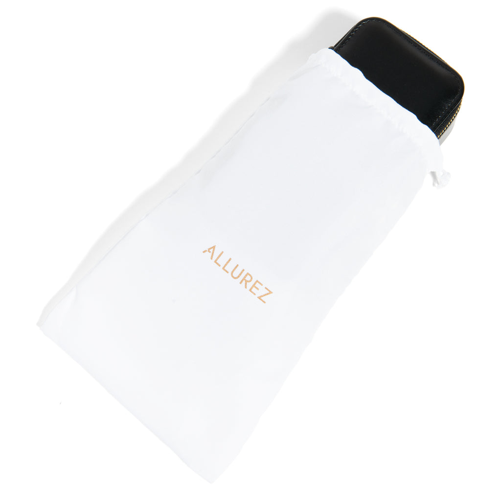 Allurez Compartment Jewelry Organizer Travel Case Storage in Black Vegan Leather