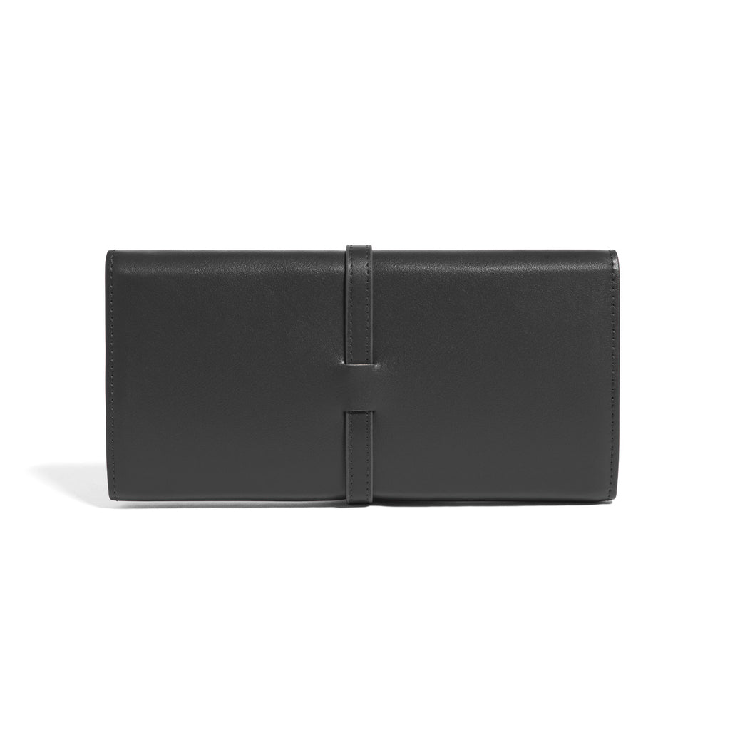 Allurez Foldable Jewelry Travel Organizer Black Vegan Leather