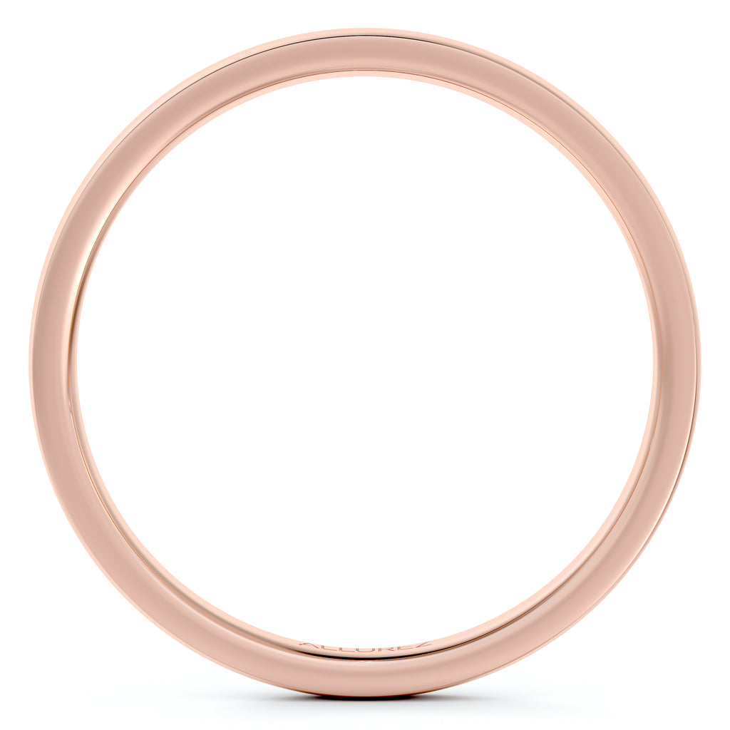 Low Dome Comfort Fit Wedding Ring 14k Rose Gold (2mm)