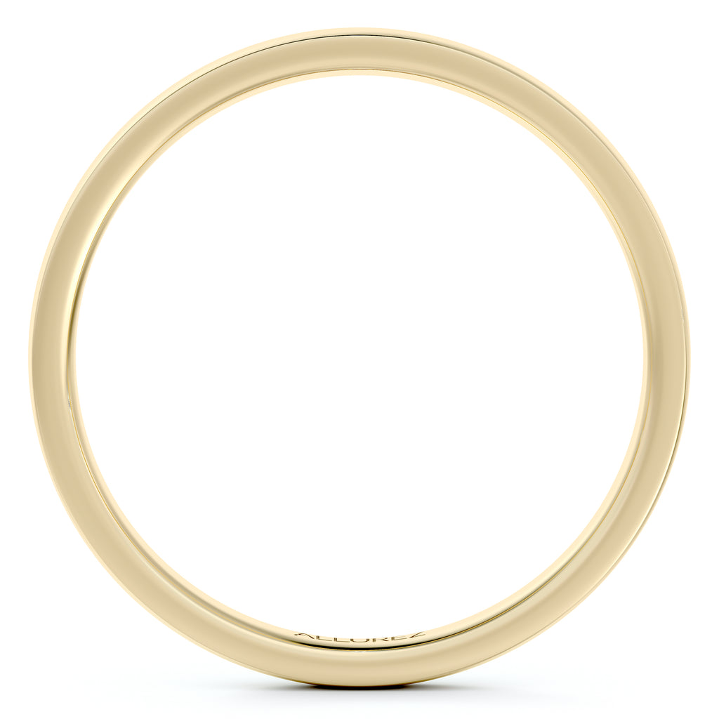 18k Yellow Gold Wedding Ring Low Dome Comfort Fit (2mm)