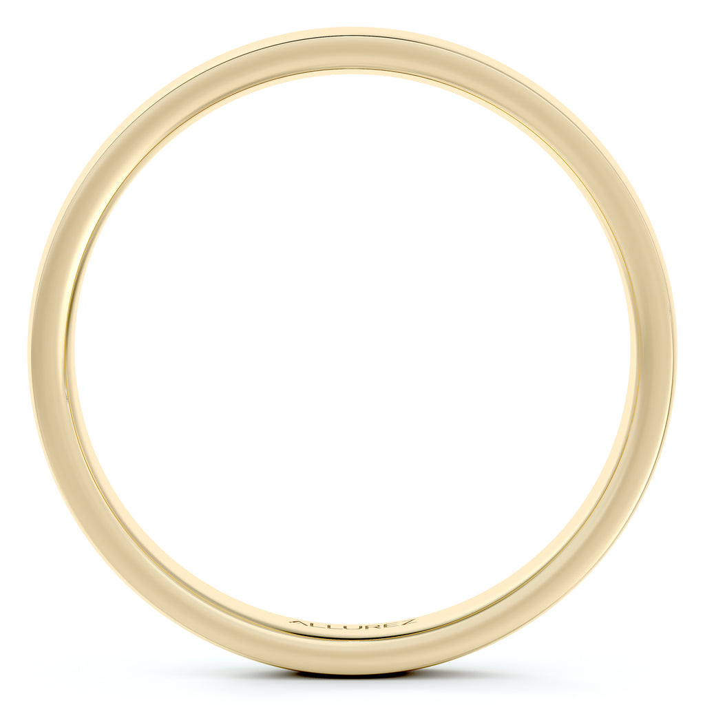 18k Yellow Gold Wedding Ring Low Dome Comfort Fit (3mm)