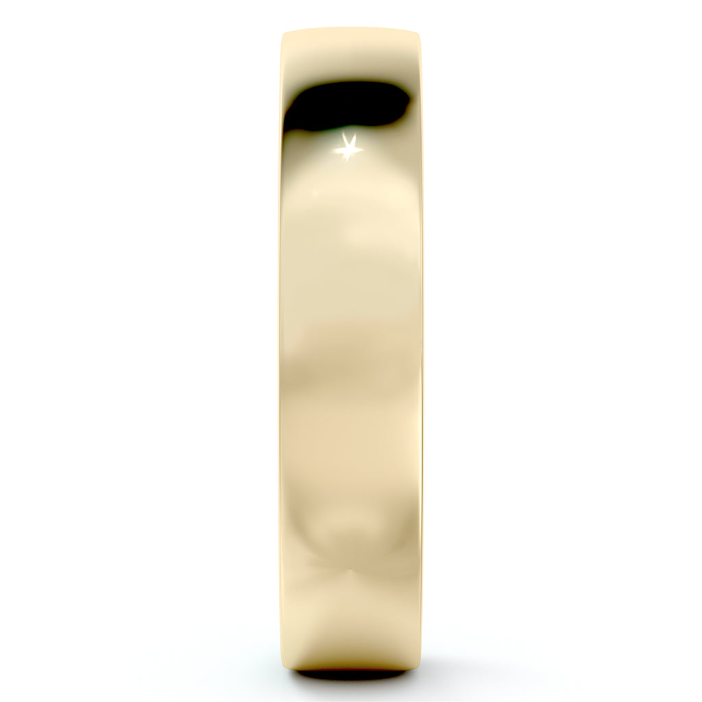 14k Yellow Gold Wedding Ring Low Dome Comfort Fit (4 mm)