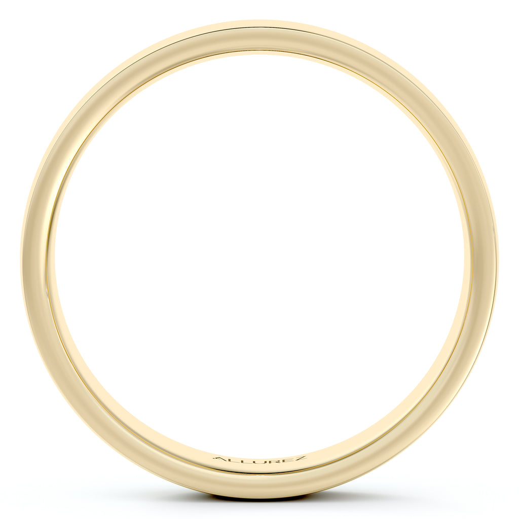 18k Yellow Gold Wedding Ring Low Dome Comfort Fit (4 mm)