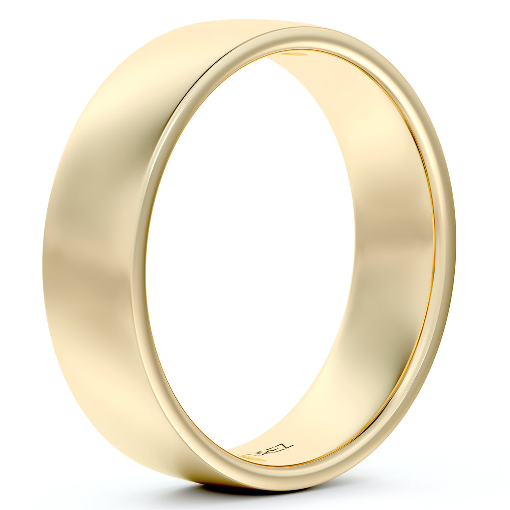 14k Yellow Gold Wedding Ring Low Dome Comfort Fit (5 mm)