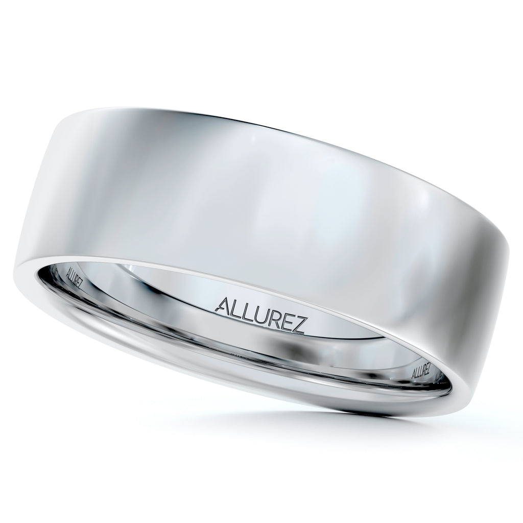 Men's Wedding Ring Low Dome Comfort-Fit in 14k White Gold (6mm)