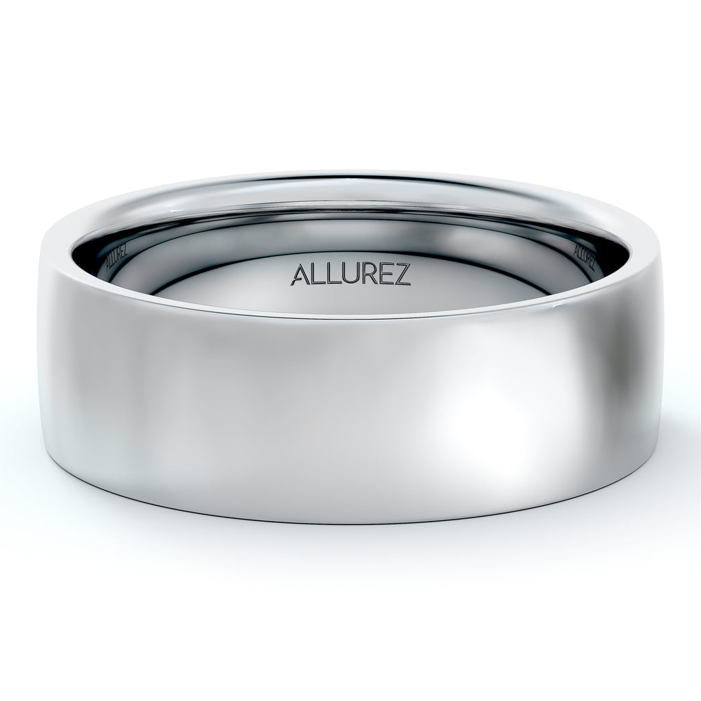 Men's Wedding Ring Low Dome Comfort-Fit in 14k White Gold (6mm)