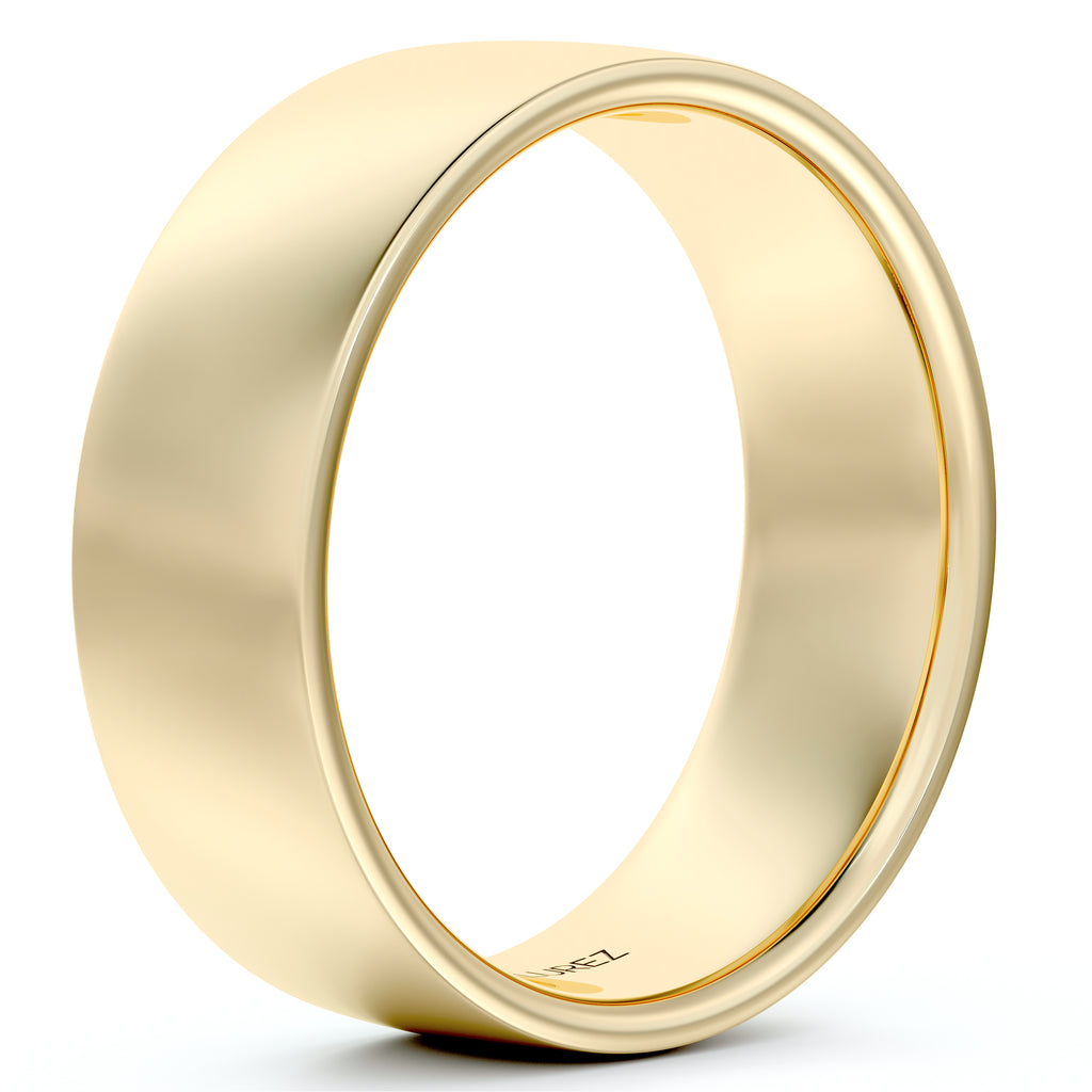 Men's Wedding Ring Low Dome Comfort-Fit in 14k Yellow Gold (6mm)