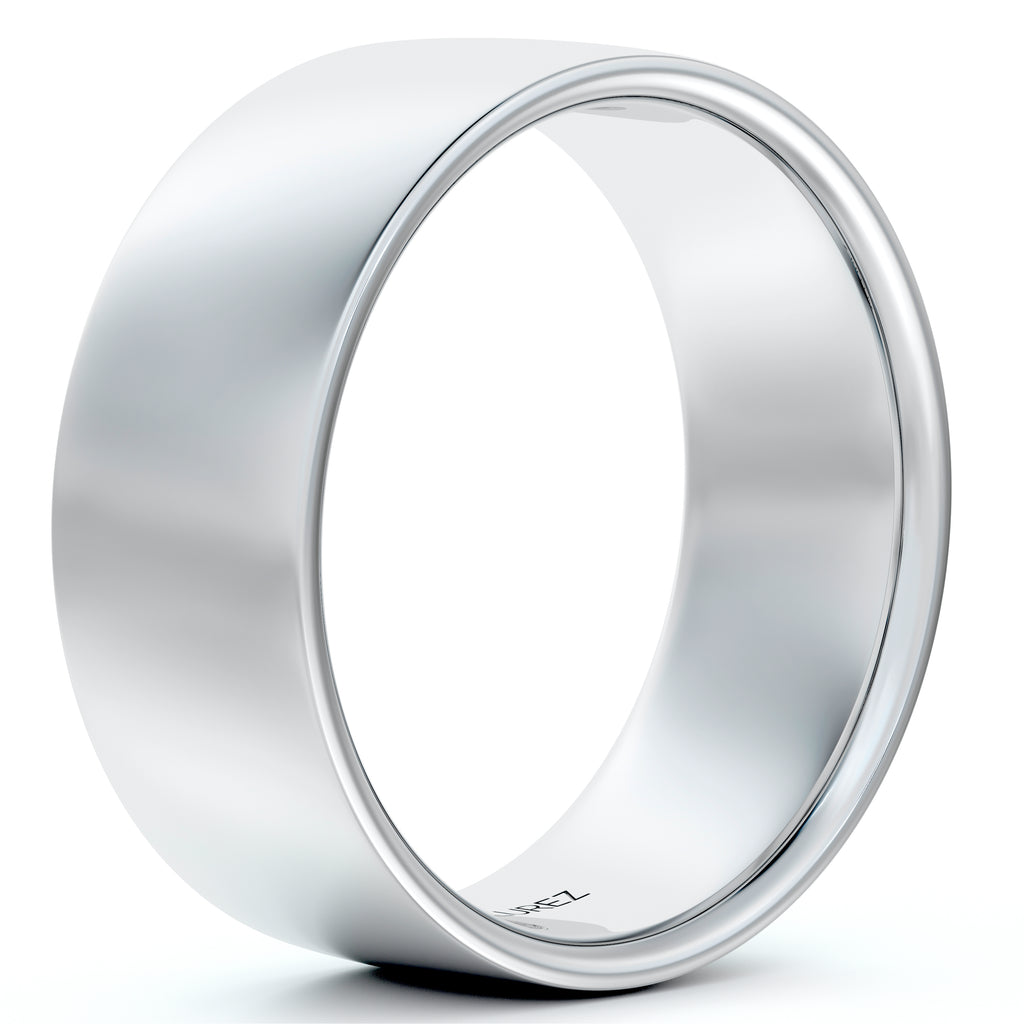 Men's Wedding Band Low Dome Comfort-Fit in 14k White Gold (7 mm)