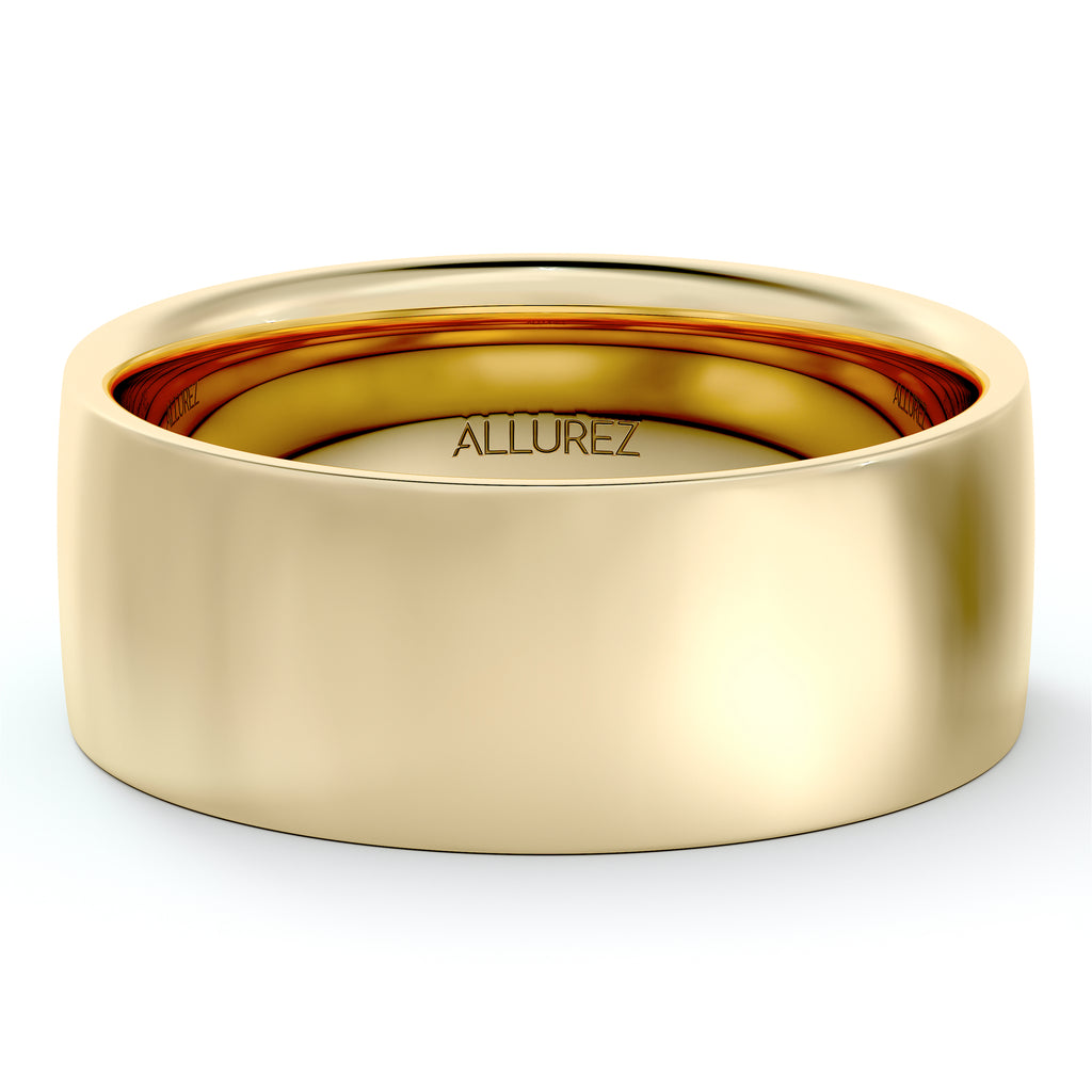 Men's Wedding Band Low Dome Comfort-Fit in 14k Yellow Gold (7 mm)