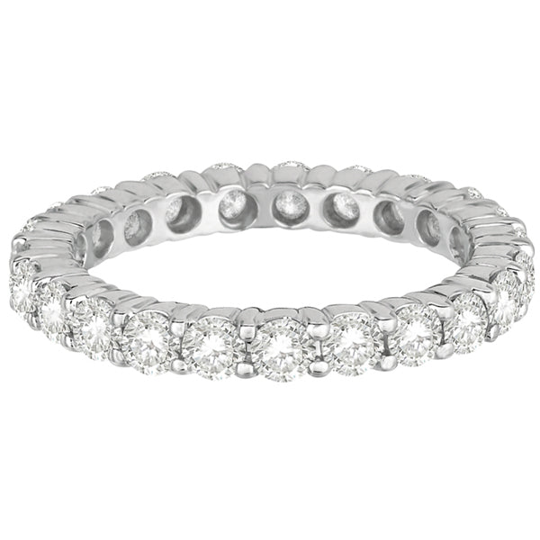 Lab Grown Diamond Eternity Ring Wedding Band 14k White Gold (2.50ct)