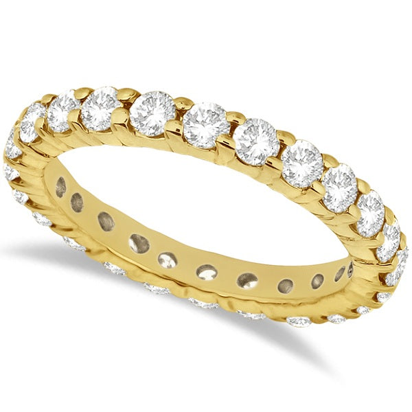 Lab Grown Diamond Eternity Ring Wedding Band in 14k Yellow Gold (2.00ct)