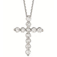 Lab Grown Diamond Cross Pendant Necklace in 14k White Gold (1.01ct)