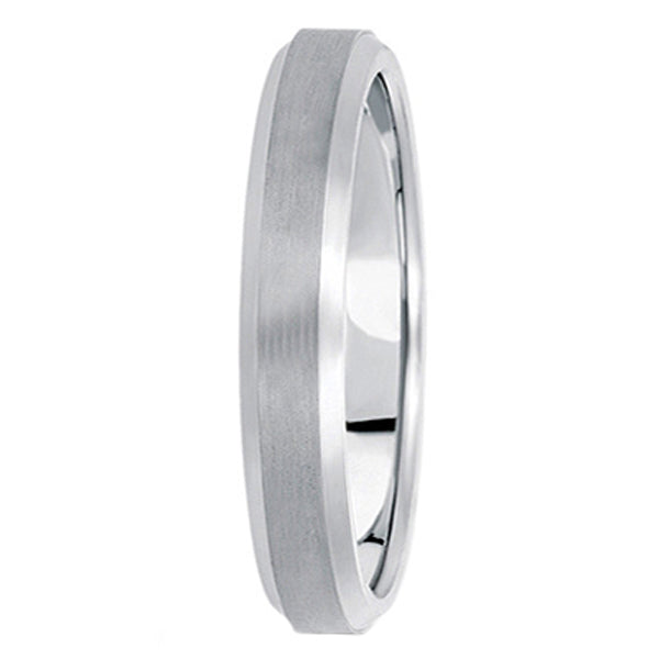 Comfort-Fit Carved Wedding Band in 14k White Gold (4mm)
