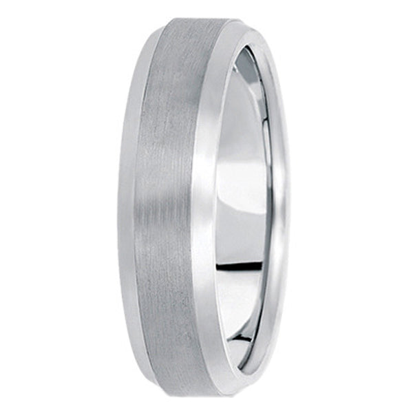 Comfort-Fit Carved Wedding Band in 14k White Gold (6mm)
