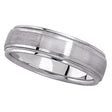 Carved Wedding Band in 14k White Gold For Men (5mm)