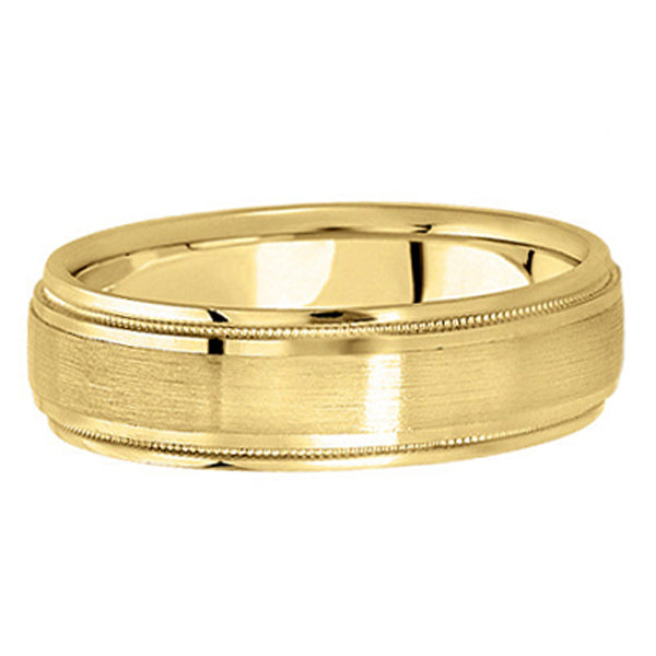 Carved Wedding Band in 14k Yellow Gold For Men (5mm)