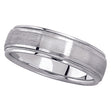 Carved Wedding Band in 18k White Gold For Men (5mm)